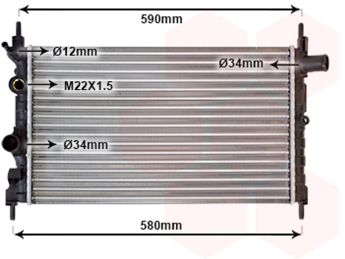 Van Wezel - RADIATOR VOOR OPEL KADETT E 1984-1993 1300099