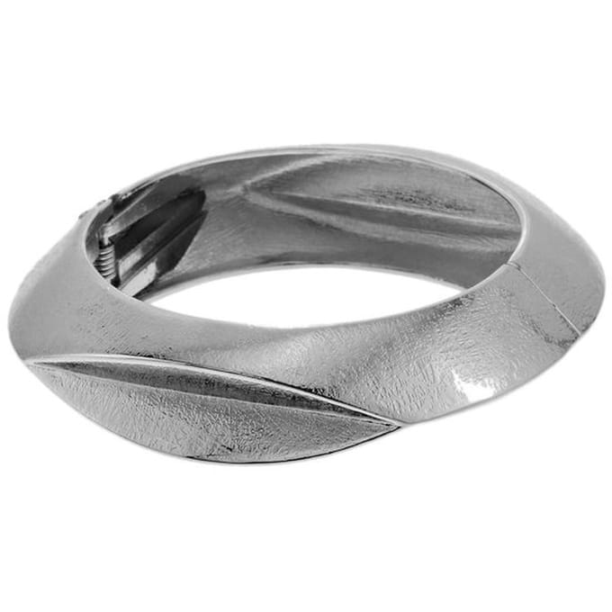 Behave - Bangle met scharnier - zilverkleur - sculpturale avondstijl