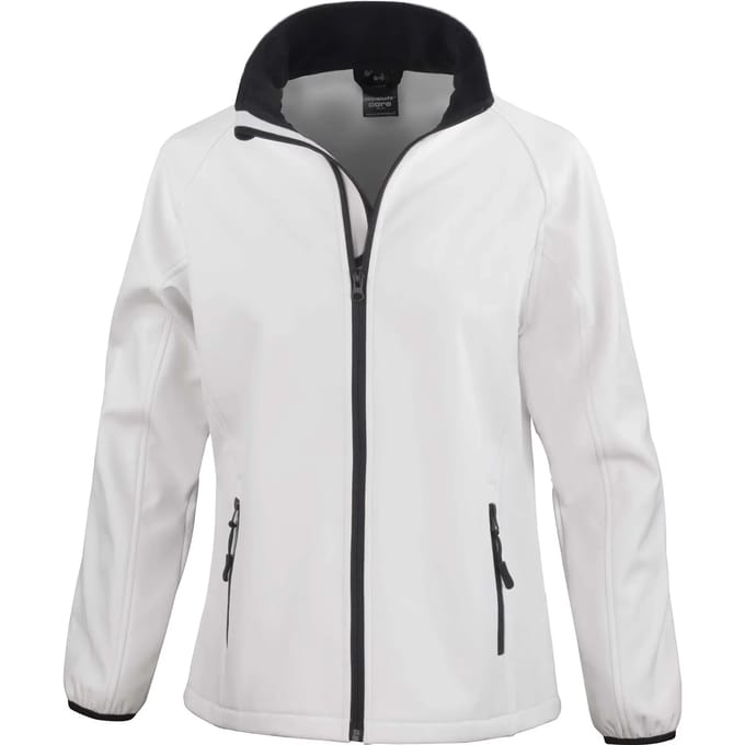 Result Women´s Printable Soft Shell Jacket RT231F - White/Black - M