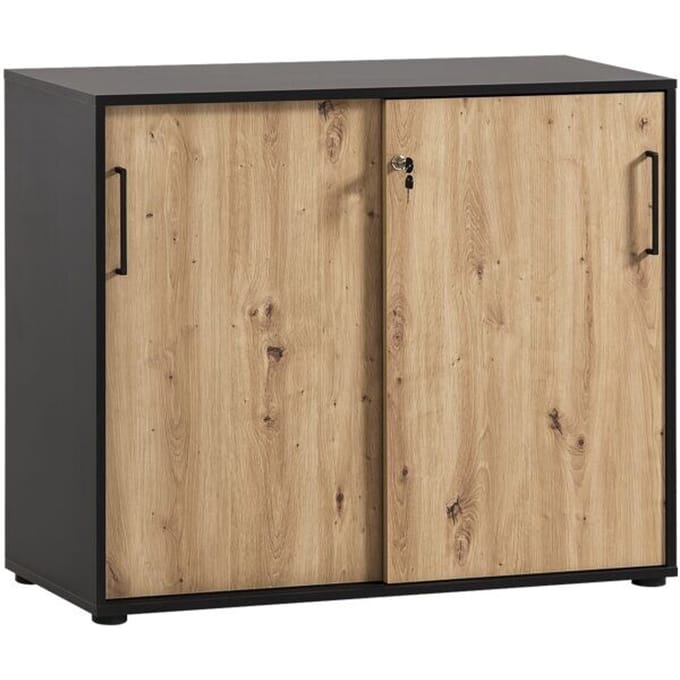 SCHILDMEYER Kast Aino (4 vakken, zwart mat eiken)