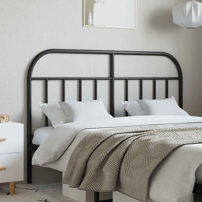vidaXL - Vervangend - hoofdbord - metaal - zwart - 140 - cm