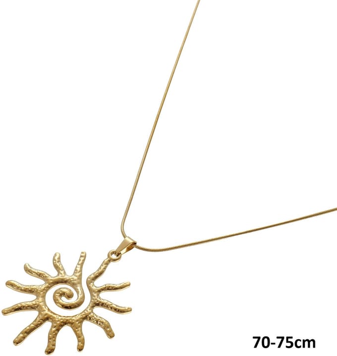 Ketting - RVS - zon - goudkleurig - 70-75 cm