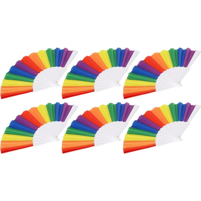 6pcs Éventail Pliant Éventail à Main Accessoire Décoration Ornement pour Mariage Danse Spectacle multi