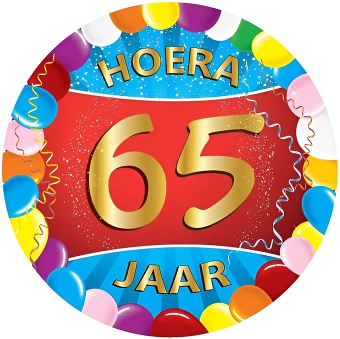 Bierviltjes 65 jaar - 50x stuks - multicolor - verjaardag/feest - feestartikelen
