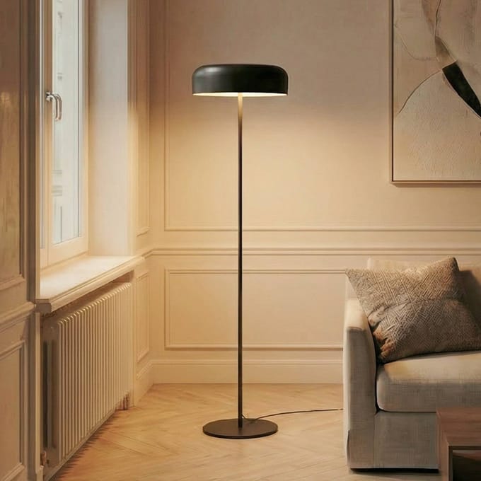 Lindby - vloerlamp - 2lichts - Metaal, ijzer - H: 145 cm - E27 - zwart
