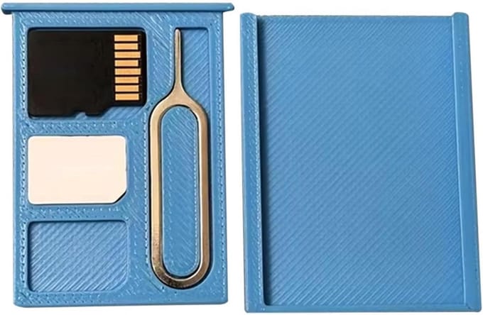 Geheugenkaart Case - Mini Opslaghouder - Veilige Data Opslag - Schokbestendig Ontwerp - Compact Formaat - Blauw