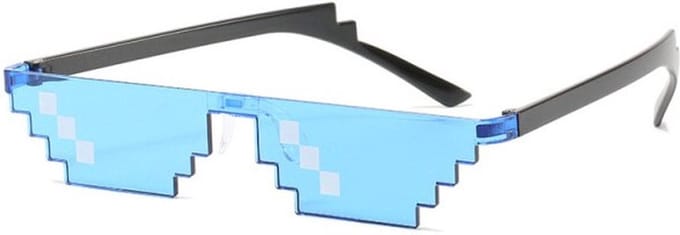 Go Go Gadget - Blauwe Thug Life 6 Pixel Bril