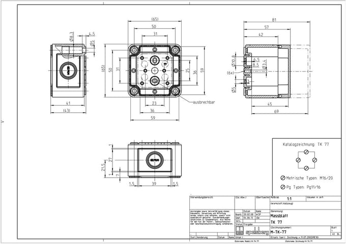 Spelsberg TK PC 77-6-M Installatiebehuizing 65 x 65 x 57 Polystereen, Polycarbonaat, Polyurethaan, Polyamide Lichtgrijs 1 stuk(s)