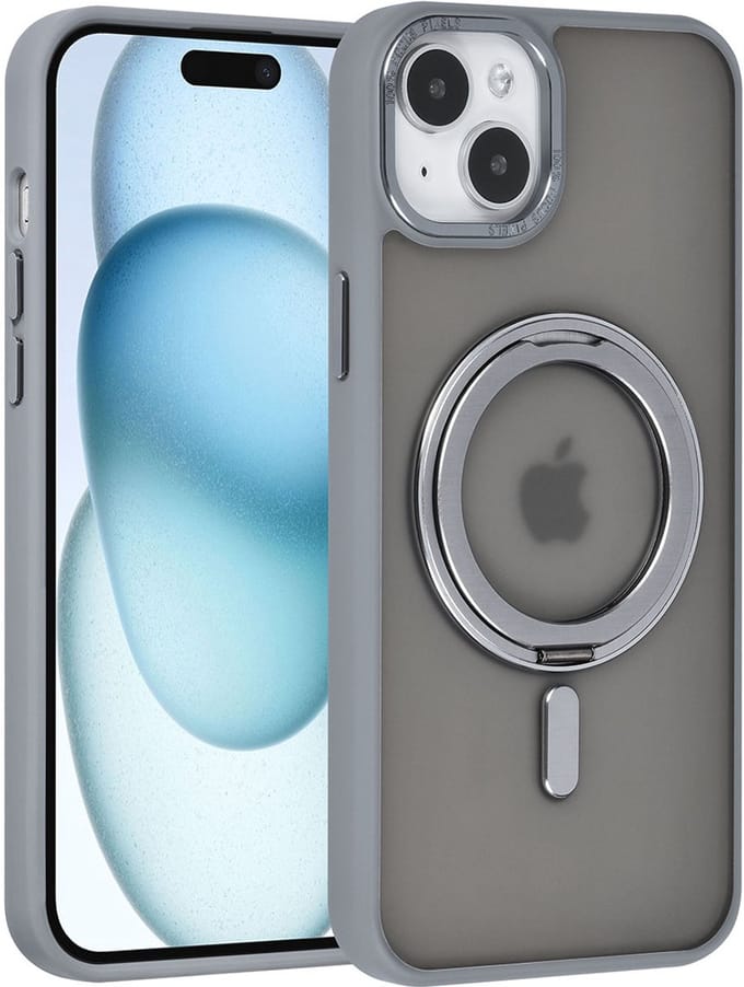 UNIQ Accessory Back Cover - Geschikt voor iPhone 15 & 14 Plus - Grijs - Slank en Schokabsorberend