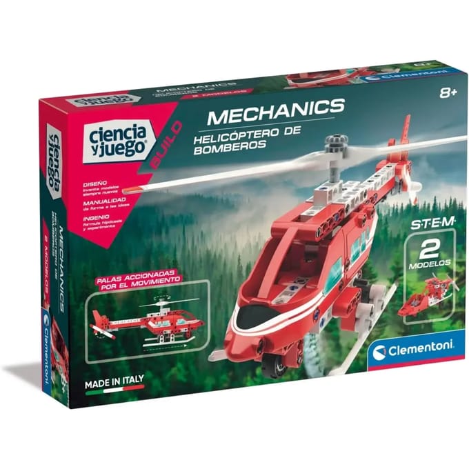 Wetenschappelijke mechanische constructiespellen Clementoni Helicopter Firefighters