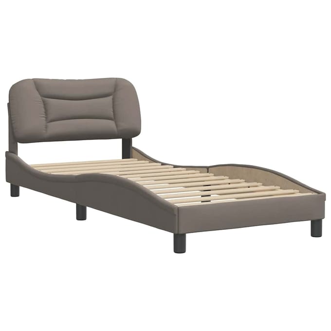 vidaXL - Bedframe - zonder - matras - "Hvar" - 80x200 - cm - stof - taupe