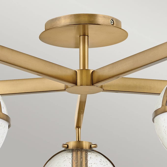 Hinkley LED Plafond Badkamerlamp Hollis | 5X E14 Max 40W | IP44 | Dimbaar | Heritage Brass