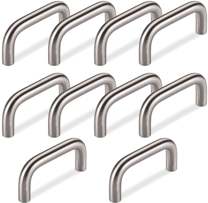 10 x Meubelgreep BG03e Boorgatafstand 64 mm geborsteld Beugelhandgreep van SOTECH