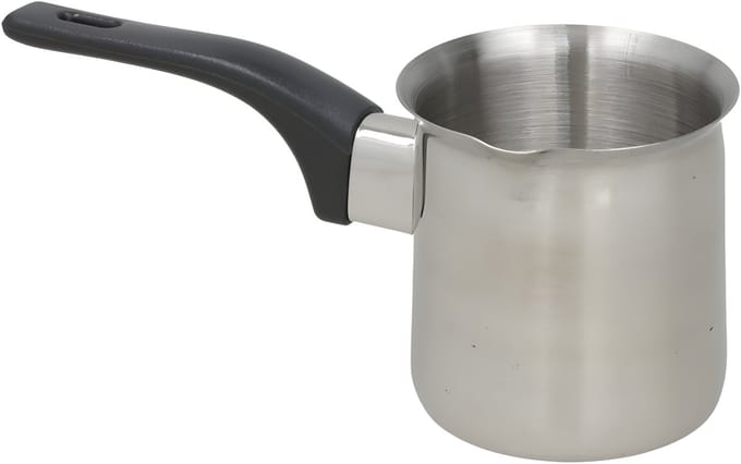 Gerimport melk en sauspan klein - RVS - 350 ml - D8 x H8 cm - metaal