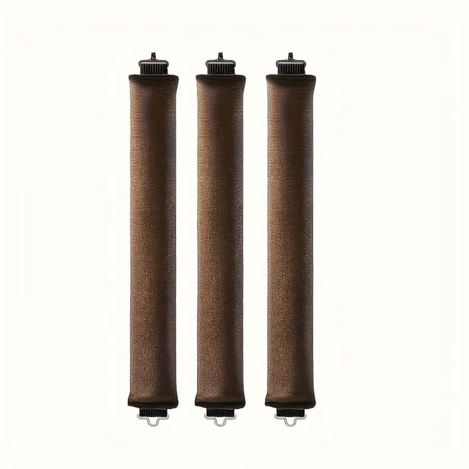Livé® Krultangen Zonder Hitte – 3 Donkerbruine Flanel Rollers