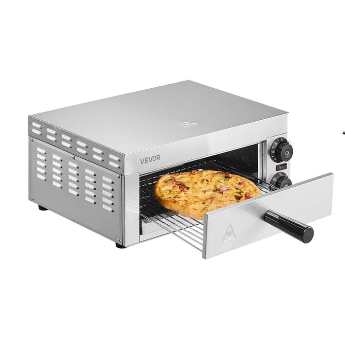 Four à pizza électrique de comptoir 12  1500W Température réglable Minuteur 0-120 min