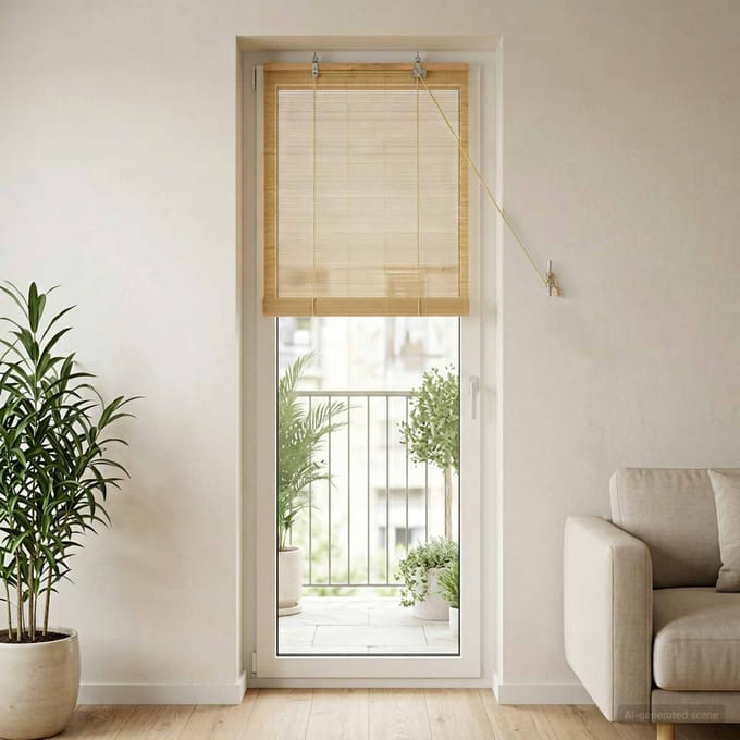 vidaXL - Rolgordijn - Naturel - 50 - x - 220 - cm - Bamboe