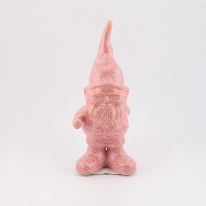 Ornament duimpje omhoog kabouter roze 6,5x5x15cm