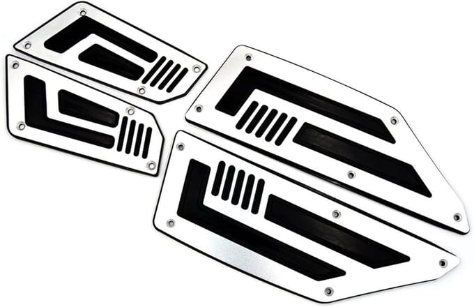 Motorfiets Voetsteunen - Treeplanken - Comfortabel Rijden - Antislip Ontwerp - Set van 4 - Zilver