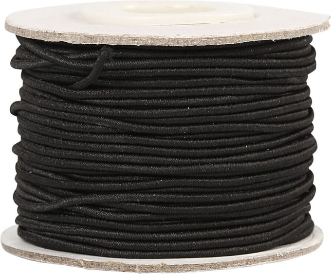 Creativ Company Elastic Thickness 1mm Zwart 25m