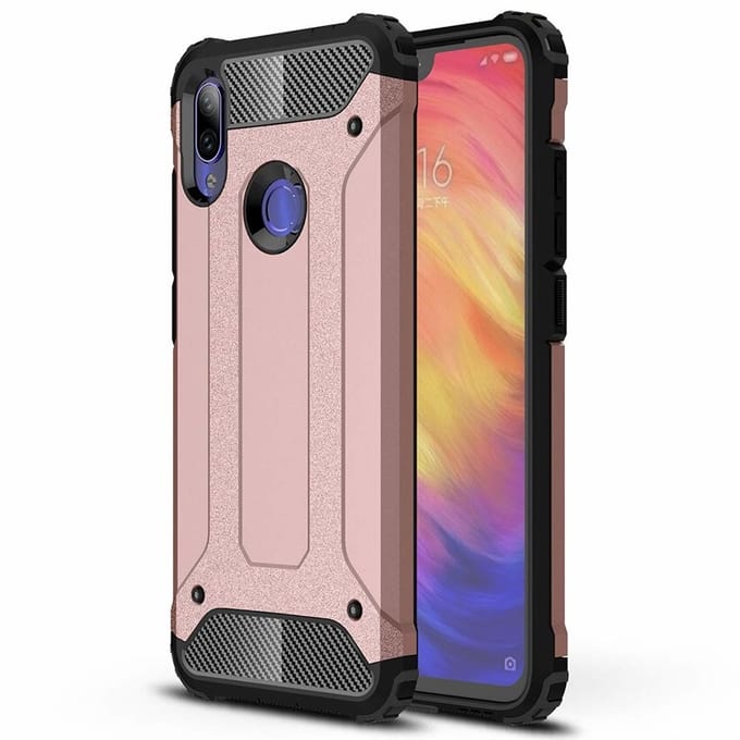 Ntech Hoesje Geschikt voor Xiaomi Note 7 Dual layer Armor Hoesje - Rose Goud