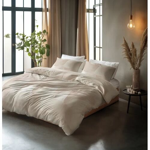 Sleeptime Dekbedovertrek Blush Angles Zand Beige - Eenpersoons 140 x 200/220 cm + 1 kussensloop