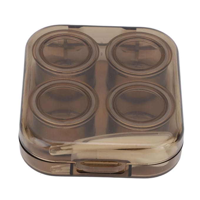 Contactlensetui Kit Transparant Beschermend Draagbaar Plastic Contactlenzen Opbergcontainer voor bruin