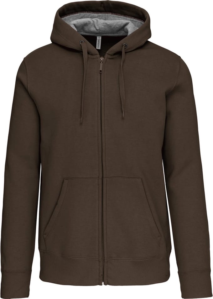Kariban Hooded sweater met rits K444 - Dark Khaki - M