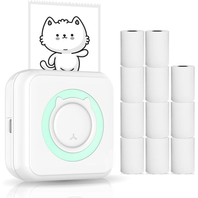 All-in-one Fotoprinter Multifunctionele Draagbare Printer Draadloze Instant Mini Printer Ondersteunt BT blauw