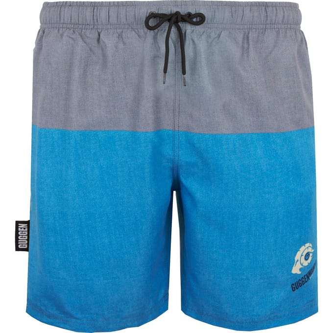 Zwemshort voor heren met patroonstrepen blauw