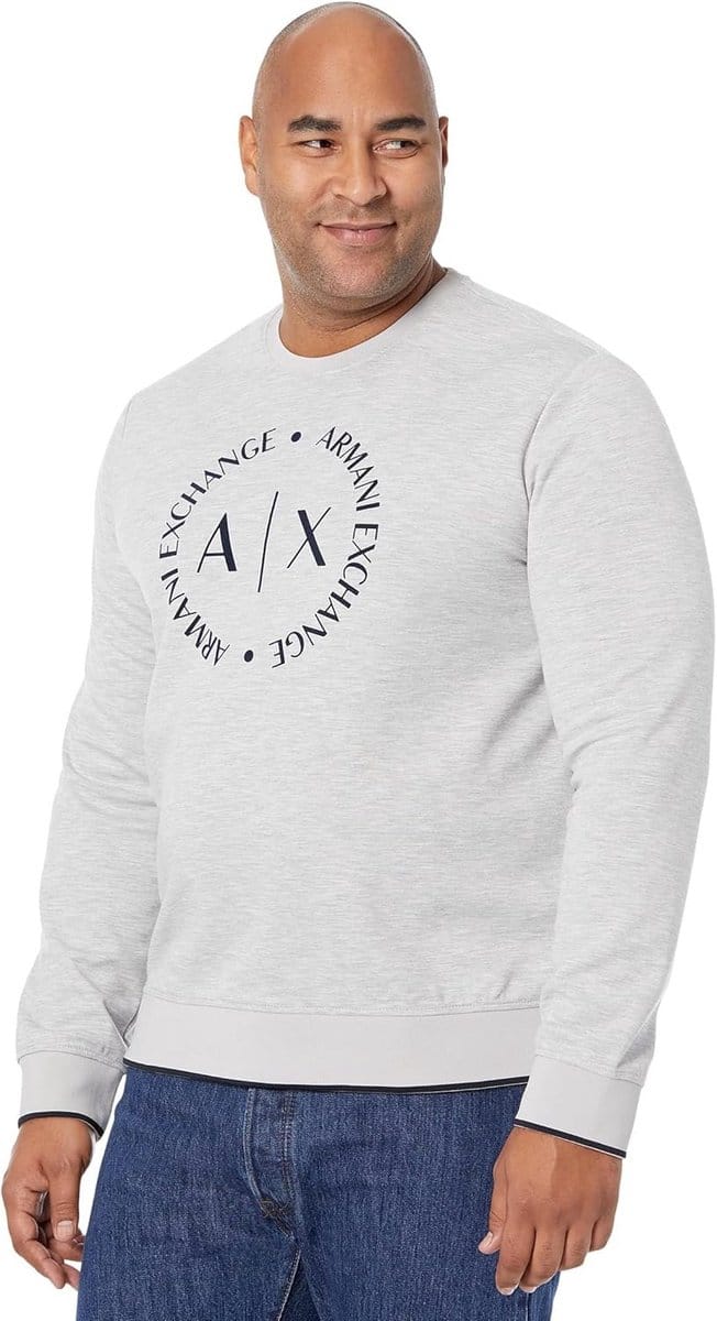 Heren Sweater Grijs Katoen Comfortabele Ronde Hals