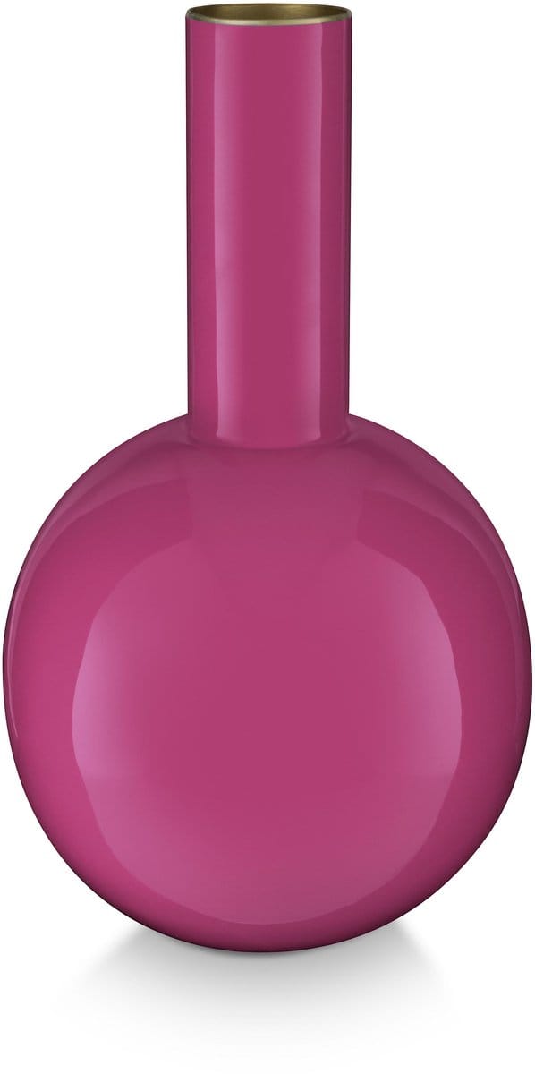 Pip Studio - Bloemenvaas - Woonaccessoires - Roze vaas - Metaal - 15x26cm