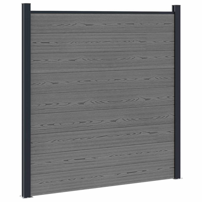 vidaXL - Hekset - 180 - x - 186 - cm - WPC - en - Aluminium - Grijs