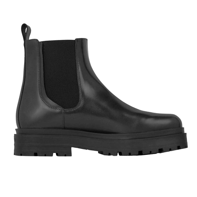 Represent Heren Lederen Platform Chelsea Boots (Off Black)