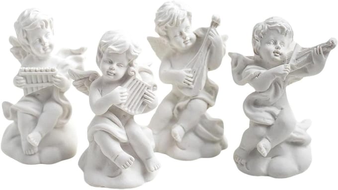 Engel Sieraden Houders - Decoratieve Ornamenten - Sieraden Presentatie - Set van 4 Stuks - 66 x 45 cm - Wit