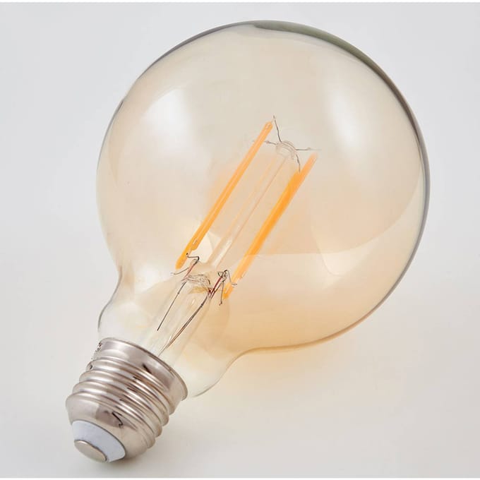 Lindby E27 LED-bolvormige lamp Filament 6W 500lm, amber 1.800K