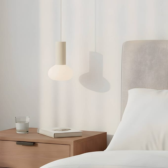 ALDEX Hanglamp Flo, beige, 1-lamp, glas