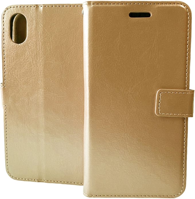 Portemonnee Book Case Hoesje Geschikt voor: iPhone XS Max - goud