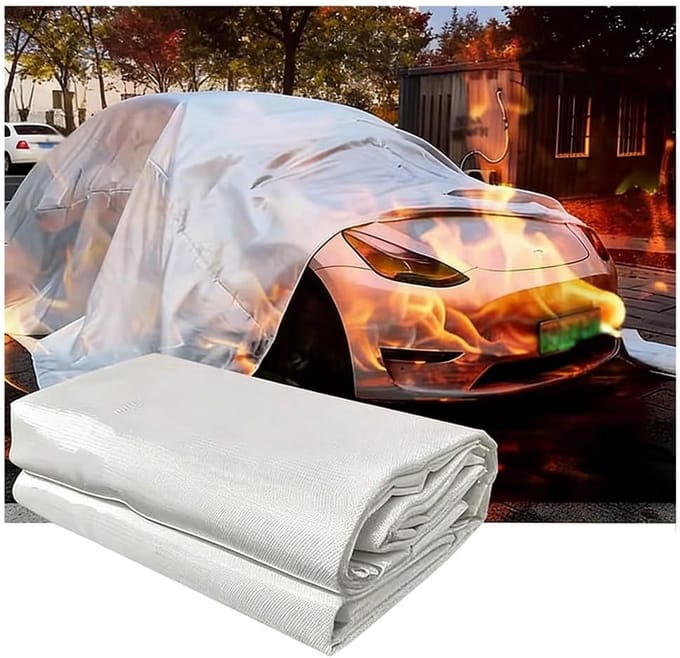 Nood Branddeken - Vlamvertragend Zeil - Voertuig Veiligheid - Hoge Temperatuur Bestendig - 3x4 Meter - Wit