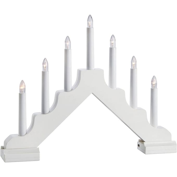 Markslöjd LED kandelaar Evelin van hout, 7-lamps wit