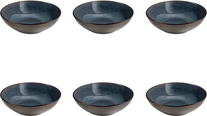 Medard de Noblat - Feeling Indigo - Salade en pastabord 18 cm - 6 delig - Stoneware