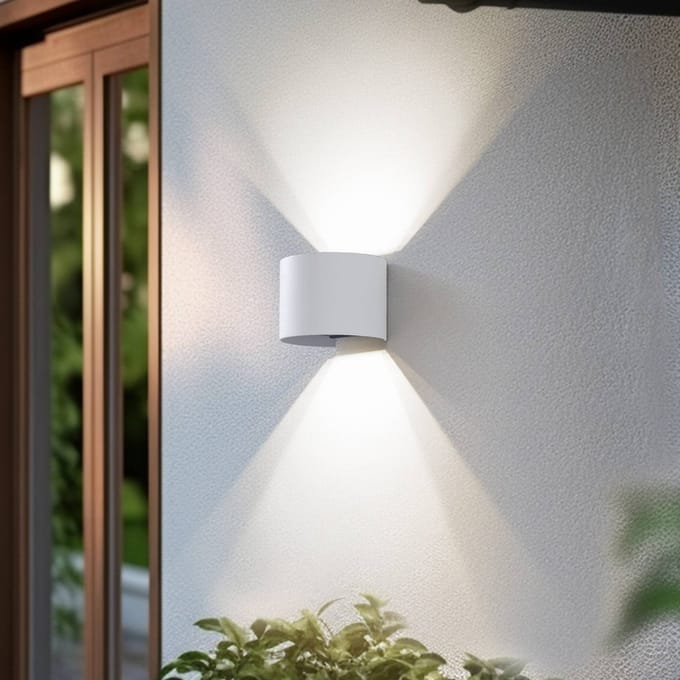 Lindby Smart LED buiten wandlamp Dara wit rond CCT RGB Tuya