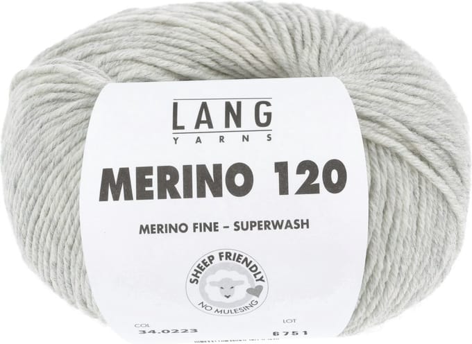 Lang Yarns Merino 120 - 223 lichtgrijs mix - Merinowol Garen