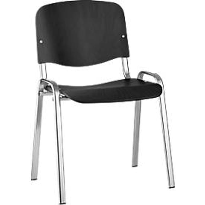 Stapelstoel ISO Wood stapelbaar tot 12 stuks, zwart