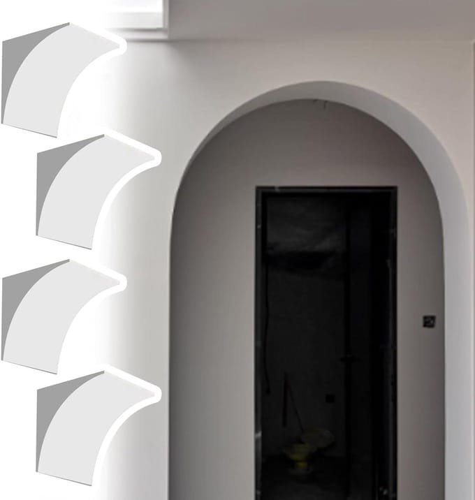 Deurboog Set - Sierlijst Gebogen - Interieur Afwerken - Kant-en-Klaar Ontwerp - Aanpasbaar - Schilderbaar