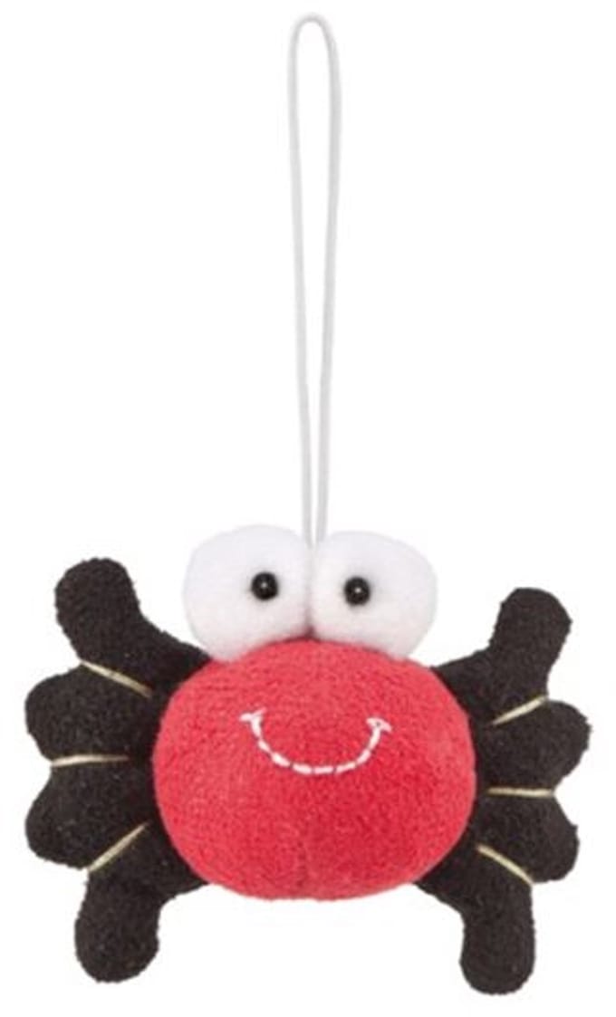 Harlekijn knuffelhanger Mini Hangitz spin 5 cm sleutelhanger speelgoed.