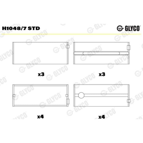 Hoofdlager GLYCO H1048/7 STD