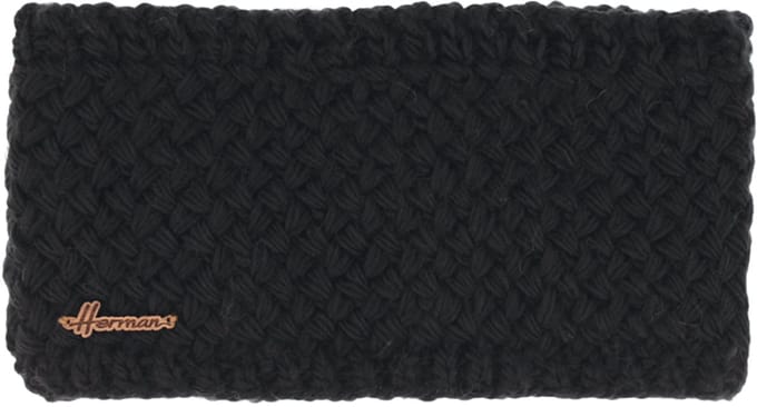 HERMAN Justin 8601 – Bandeau d'Hiver Chaud – Cache-Oreilles en Grosse Maille Tricotée – Doublure Plush Ultra Douce – Noir
