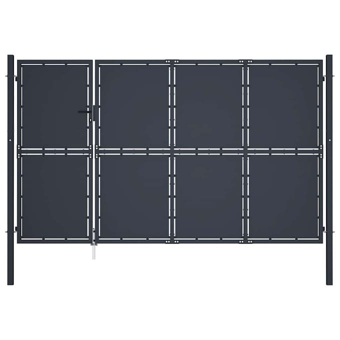 vidaXL - Tuinpoort - staal - 350x200 - cm - antraciet