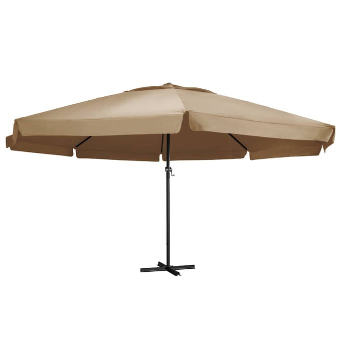 vidaXL - Parasol - met - aluminium - paal - 600 - cm - taupe